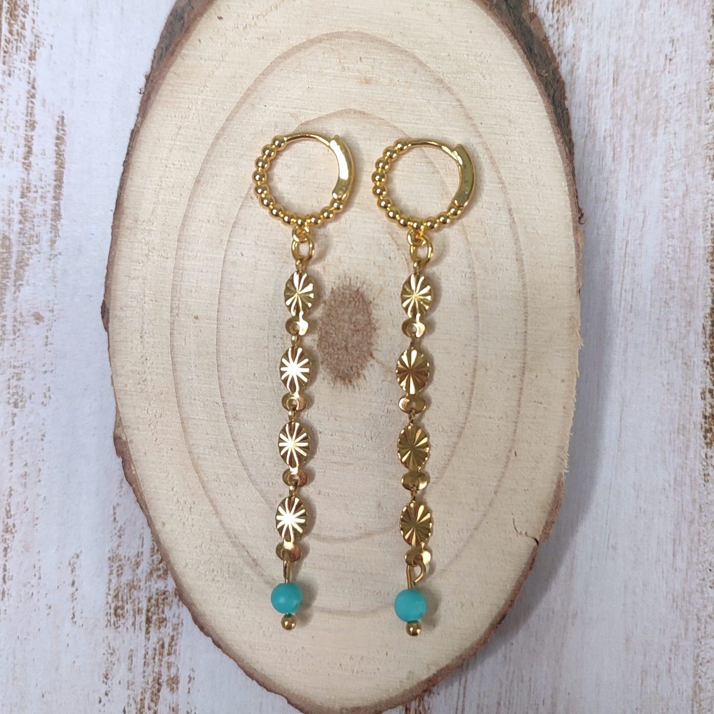 Pendientes colgante con turquesa