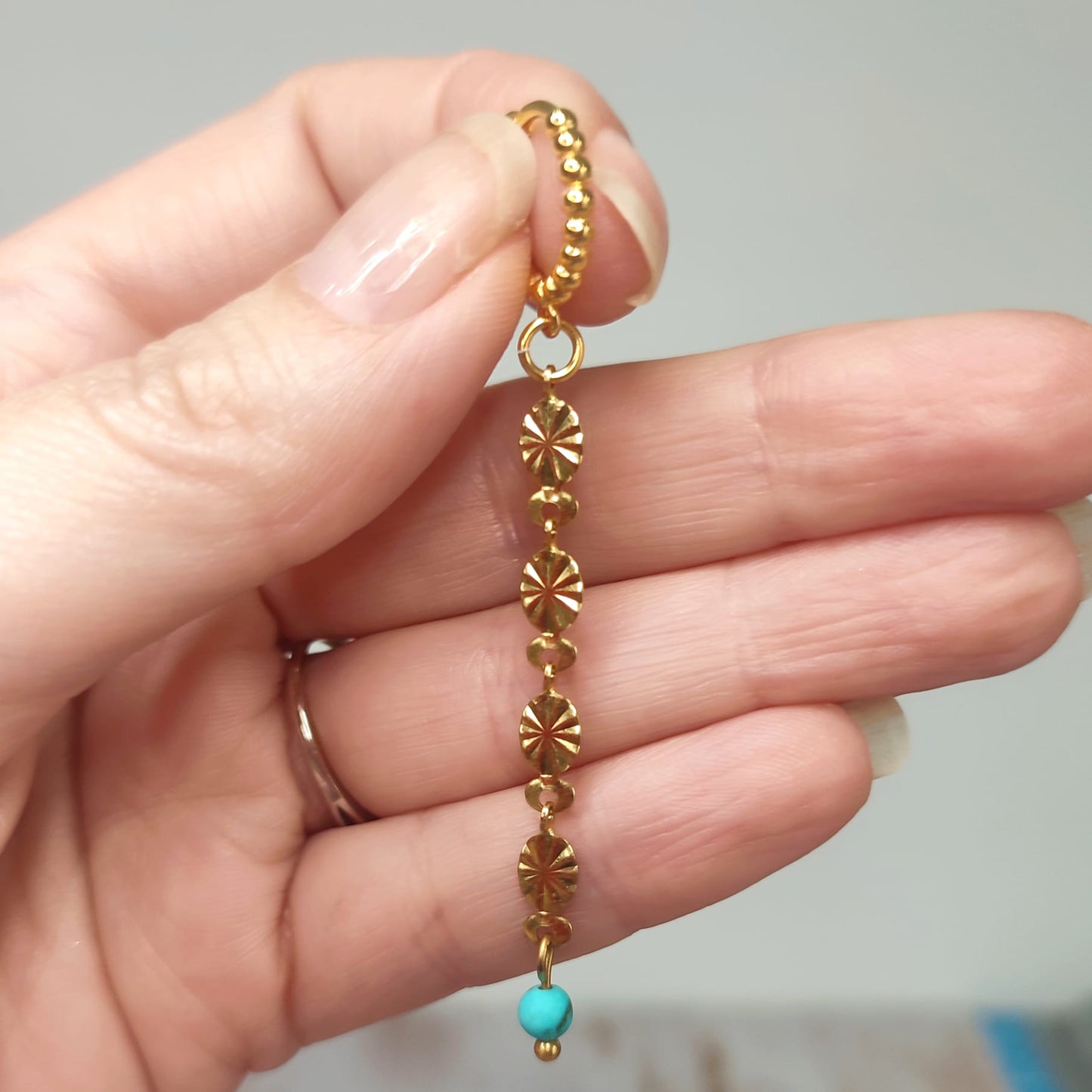 Pendientes colgante con turquesa