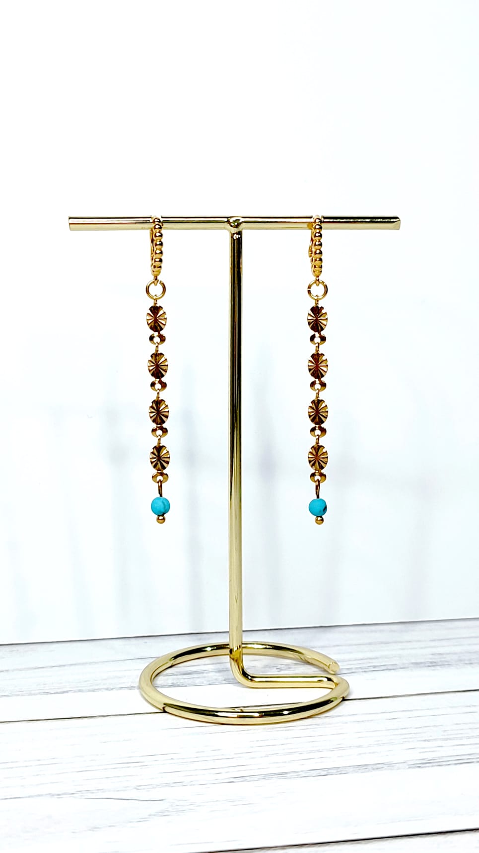 Pendientes colgante con turquesa