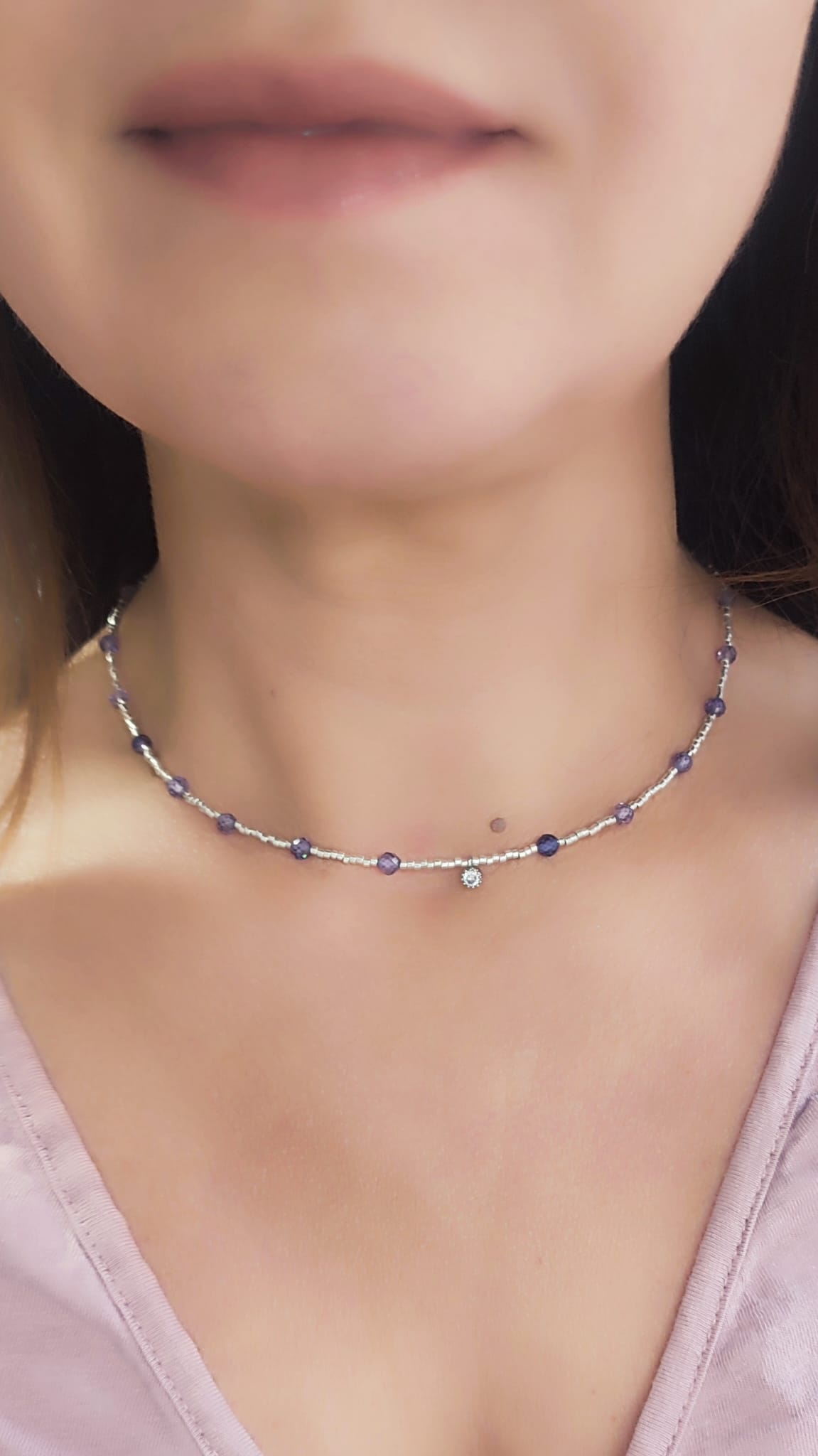 Collar Purpura y Plata