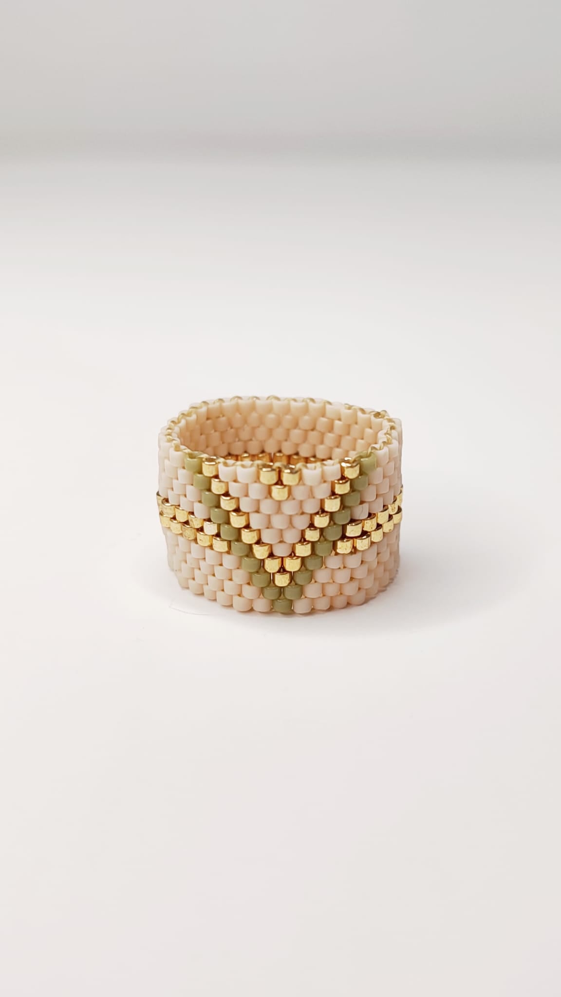 Anillo Miyuki Verde Oliva