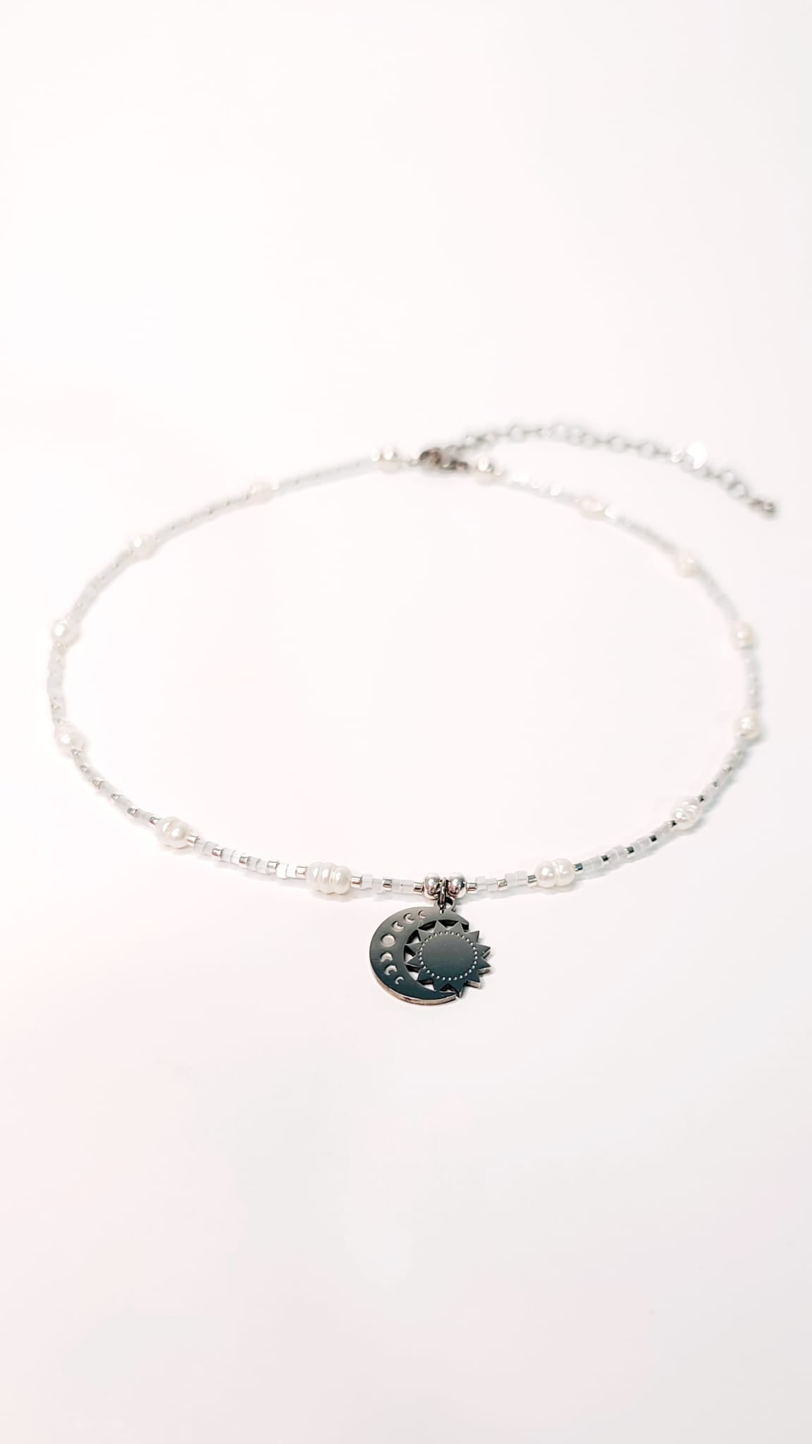 Collar de Perlas Luna Plata