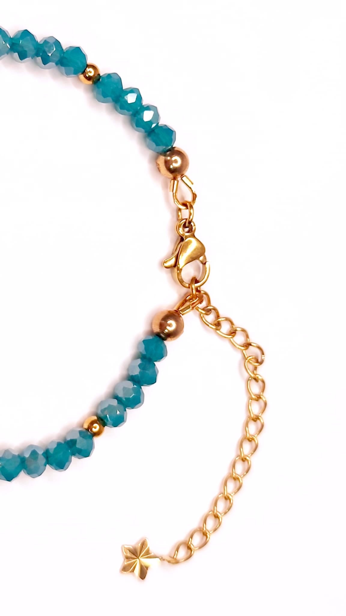 Pulsera Estrella Cristal Turquesa