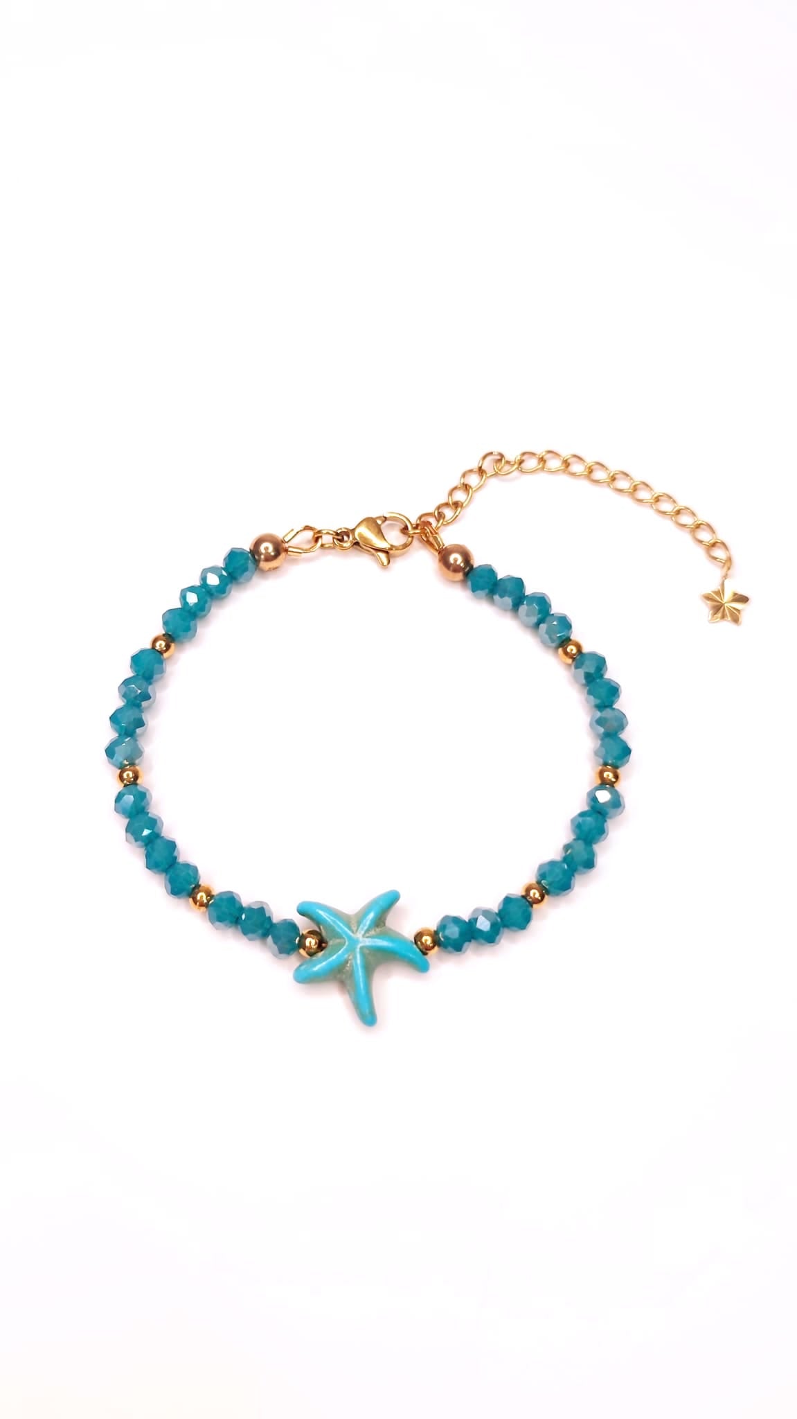 Pulsera Estrella Cristal Turquesa