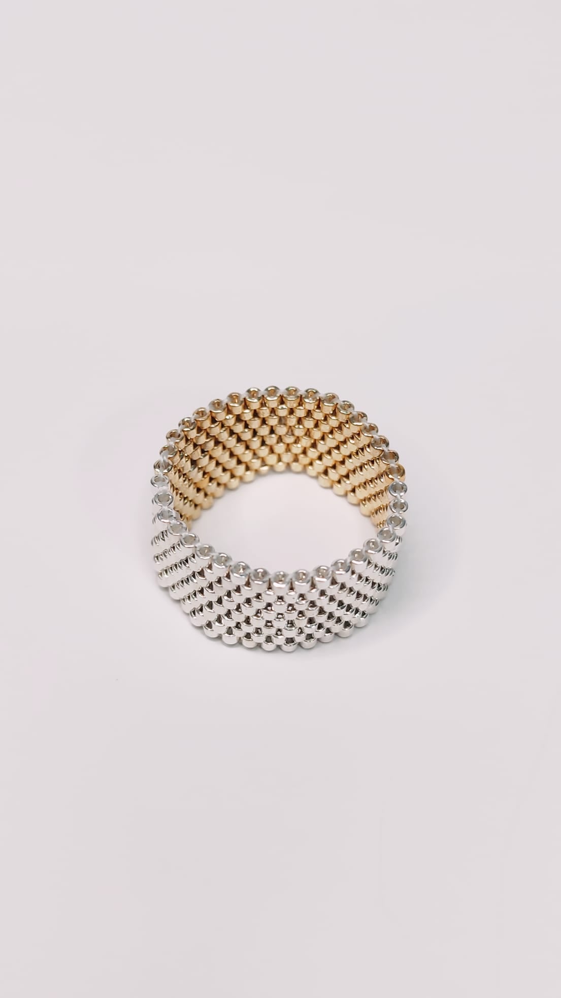 Anillo Miyuki Oro y Plata