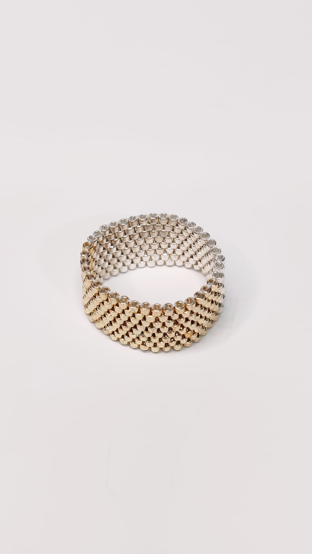Anillo Miyuki Oro y Plata