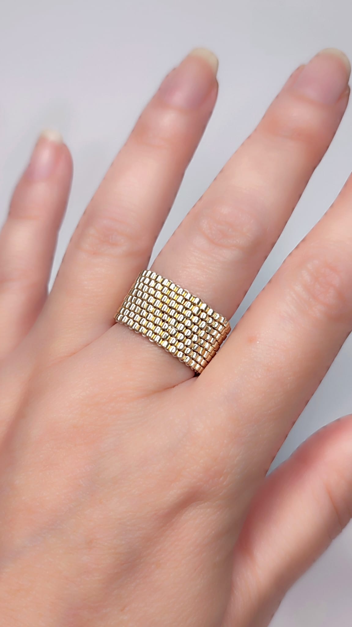 Anillo Miyuki Oro y Plata