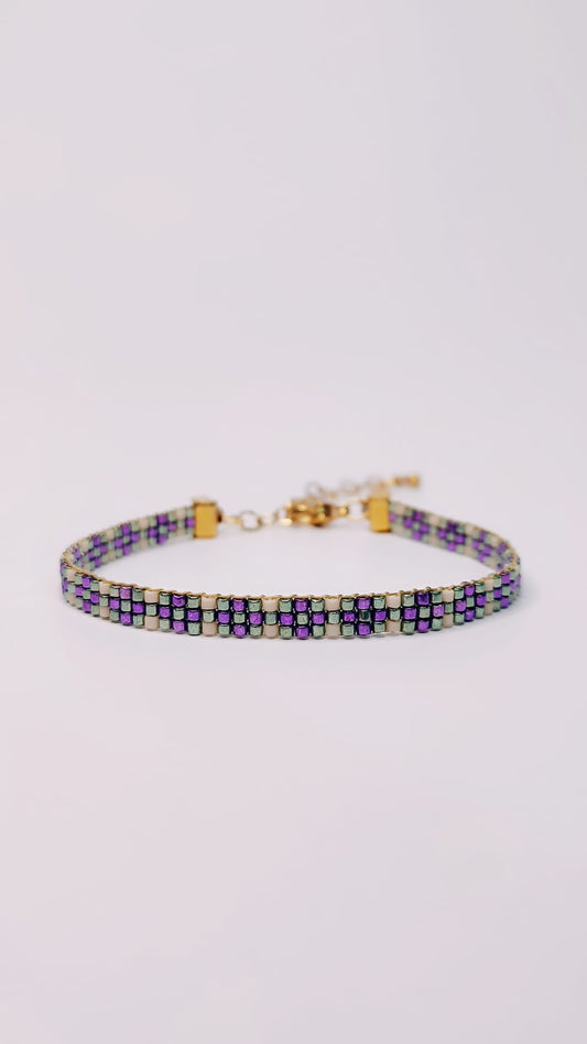 Pulsera Violeta y Verde Slim