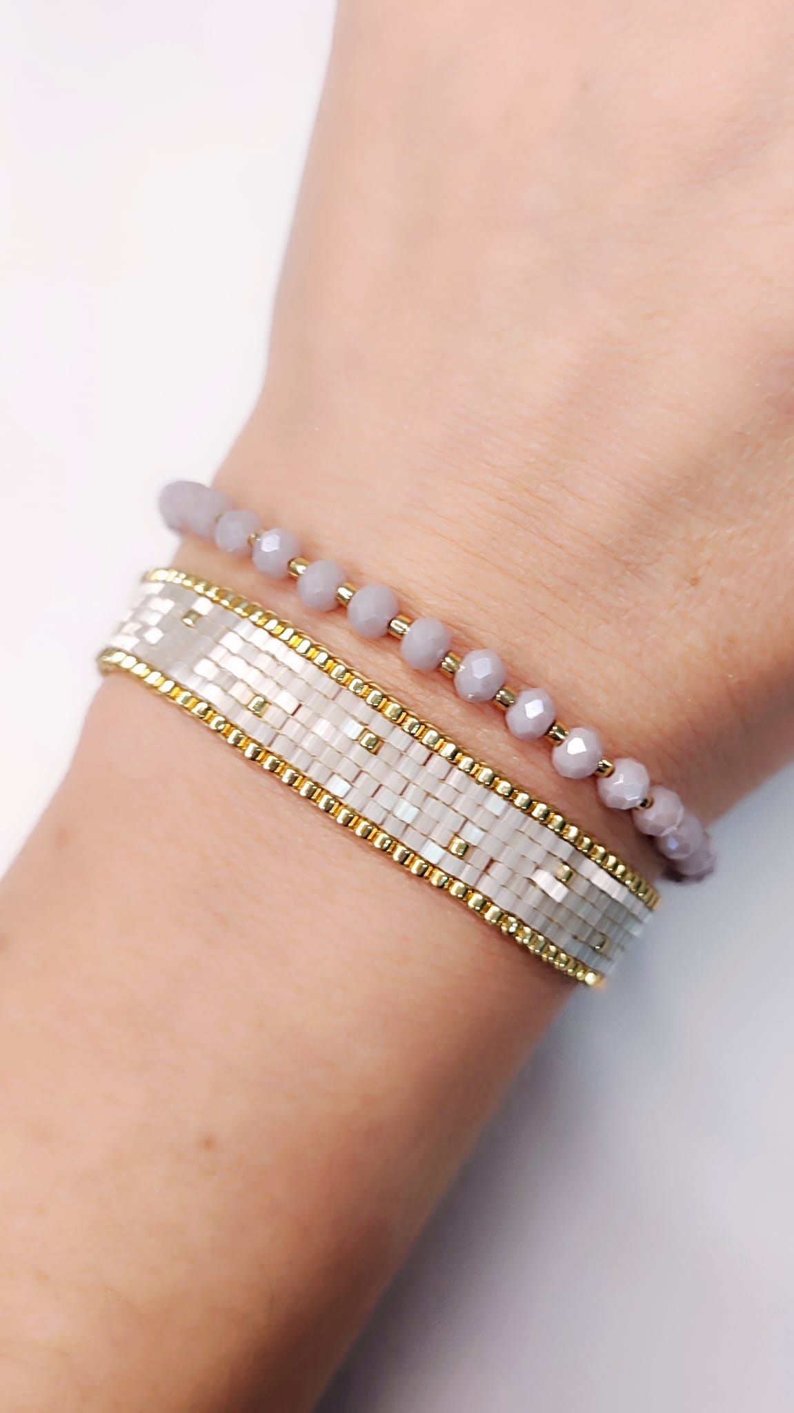 Pulsera Malva y Oro