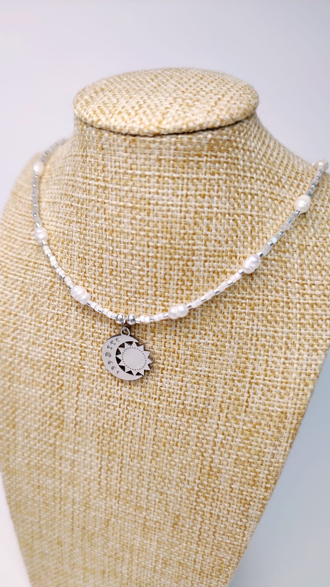 Collar de Perlas Luna Plata